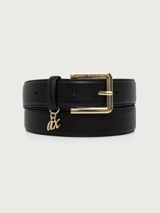Zdjęcie produktu Armani Exchange pasek damski z imitacji skóry czarny