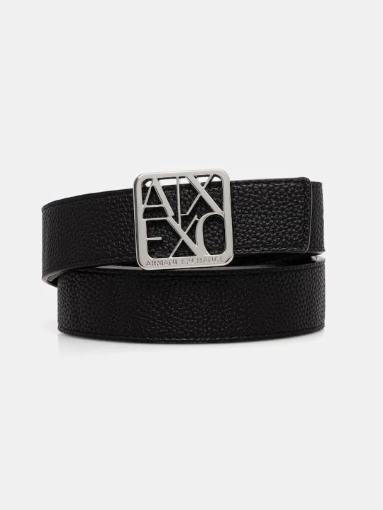 Zdjęcie produktu Armani Exchange pasek dwustronny damski z imitacji skóry czarny