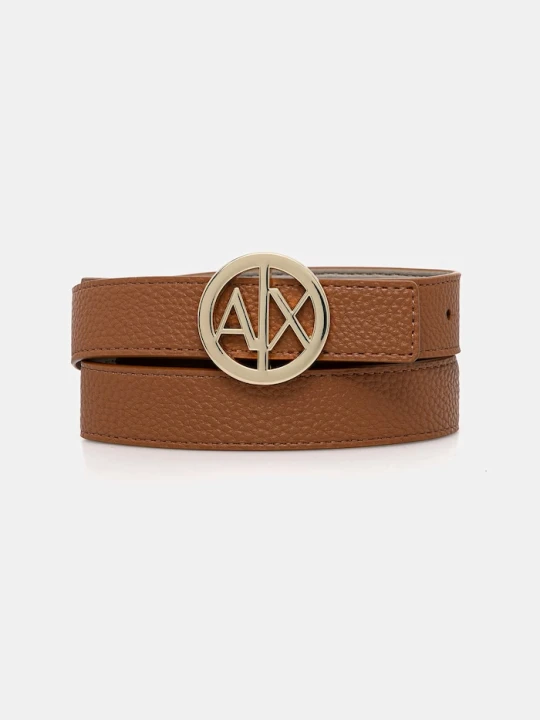 Zdjęcie produktu Armani Exchange pasek dwustronny damski z imitacji skóry brązowy