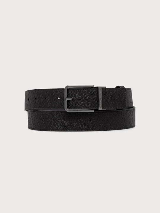 Zdjęcie produktu Armani Exchange pasek dwustronny męski z imitacji skóry czarny