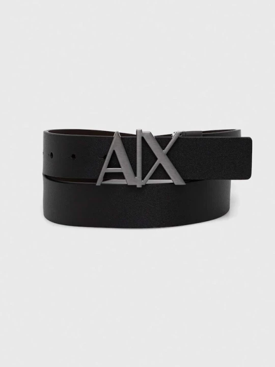 Zdjęcie produktu Armani Exchange pasek skórzany dwustronny czarny