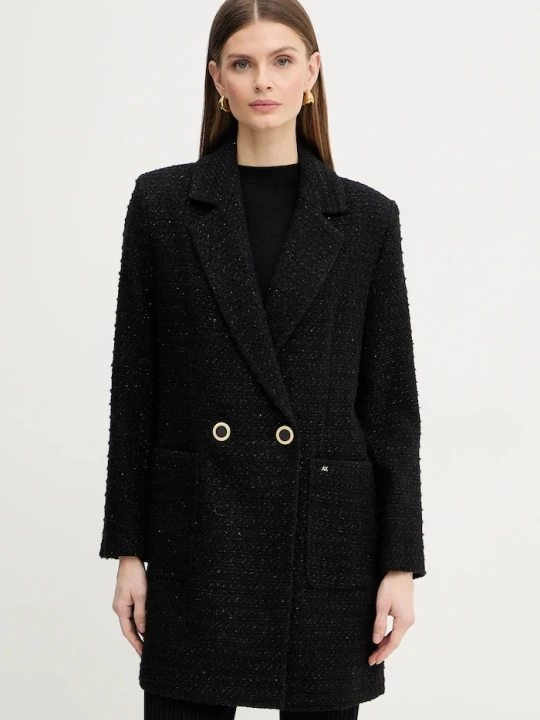 Zdjęcie produktu Armani Exchange płaszcz z dodatkiem wełny czarny