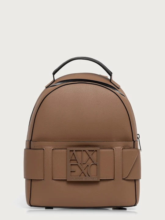 Zdjęcie produktu Armani Exchange plecak miejski damski z imitacji skóry beżowy