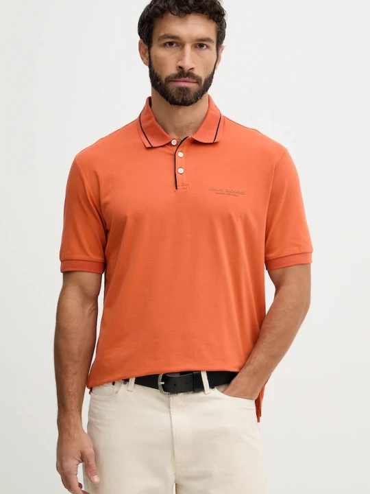 Zdjęcie produktu Armani Exchange polo męskie z bawełną pomarańczowy