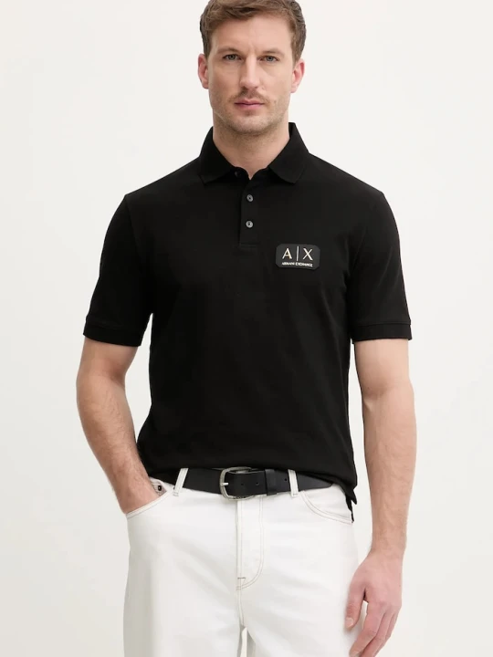 Zdjęcie produktu Armani Exchange polo męskie bawełniane czarny
