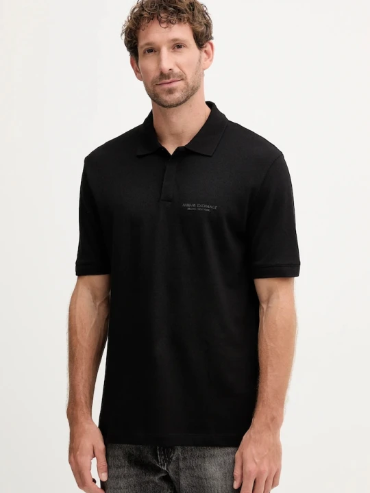 Zdjęcie produktu Armani Exchange polo męskie bawełniane czarny