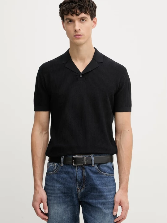 Zdjęcie produktu Armani Exchange polo męskie bawełniane granatowy