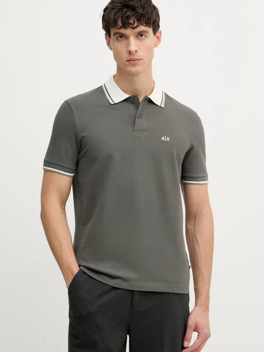 Zdjęcie produktu Armani Exchange polo męskie bawełniane zielony