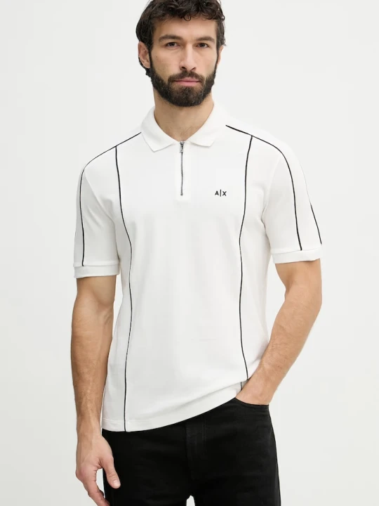 Zdjęcie produktu Armani Exchange polo męskie bawełniane biały