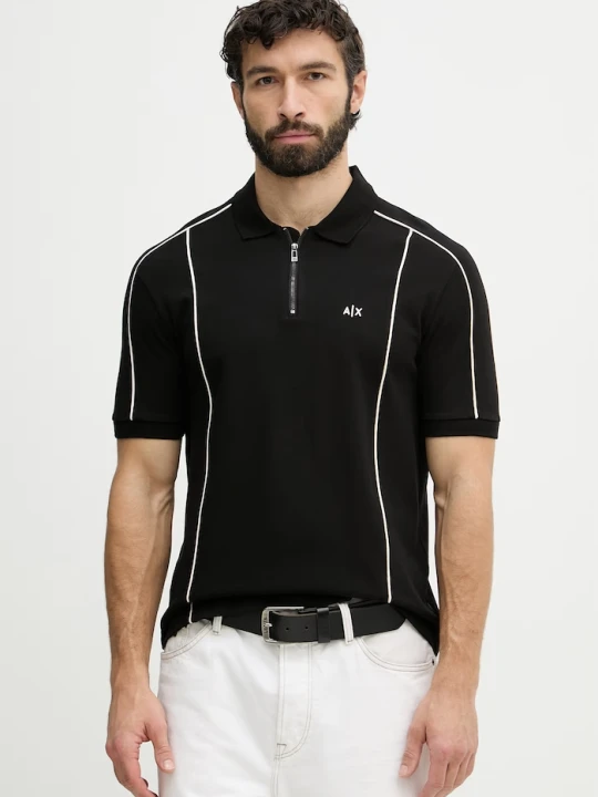 Zdjęcie produktu Armani Exchange polo męskie bawełniane czarny