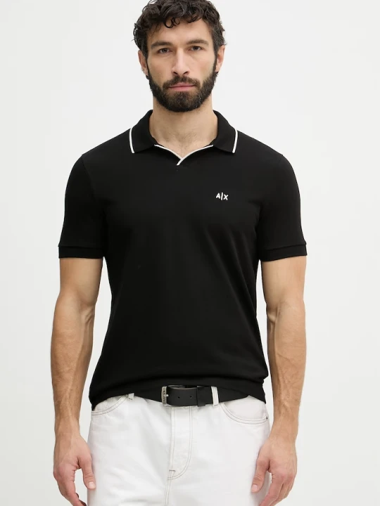 Zdjęcie produktu Armani Exchange polo męskie bawełniane czarny