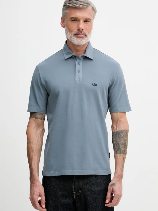 Zdjęcie produktu Armani Exchange polo męskie bawełniane niebieski