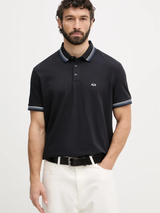 Zdjęcie produktu Armani Exchange polo męskie bawełniane granatowy
