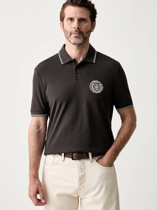 Zdjęcie produktu Armani Exchange polo męskie bawełniane brązowy