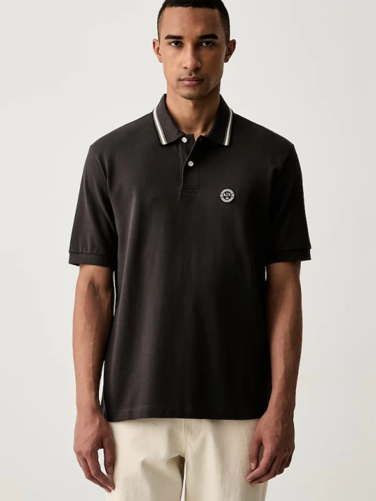 Zdjęcie produktu Armani Exchange polo męskie bawełniane brązowy