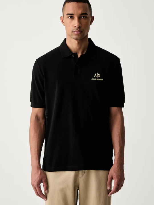 Zdjęcie produktu Armani Exchange polo męskie bawełniane czarny