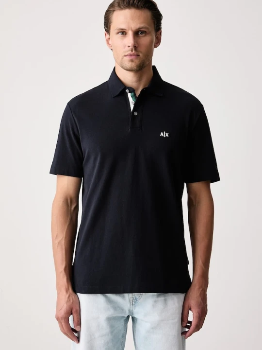 Zdjęcie produktu Armani Exchange polo męskie bawełniane granatowy