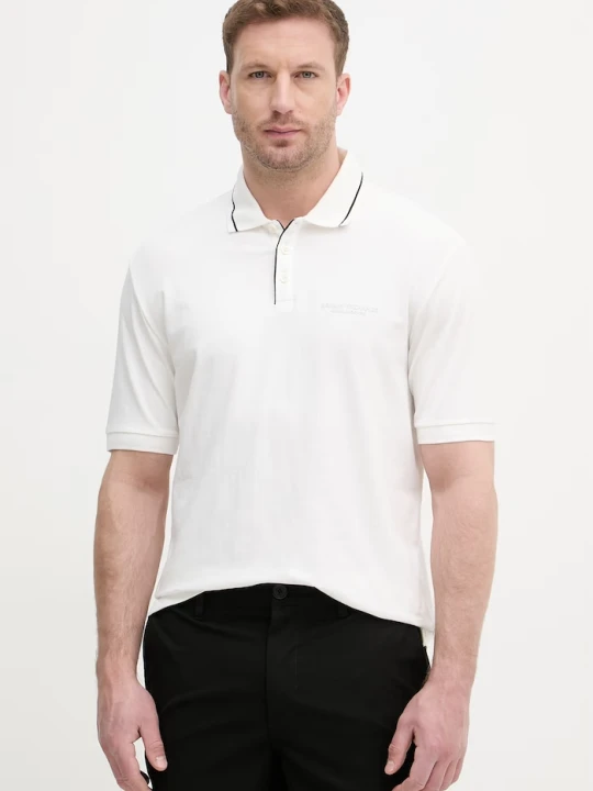 Zdjęcie produktu Armani Exchange polo męskie z bawełną biały