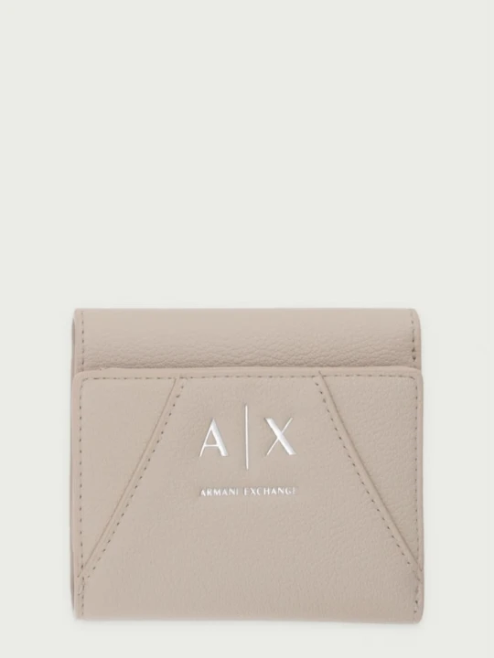 Zdjęcie produktu Armani Exchange portfel damski z imitacji skóry beżowy