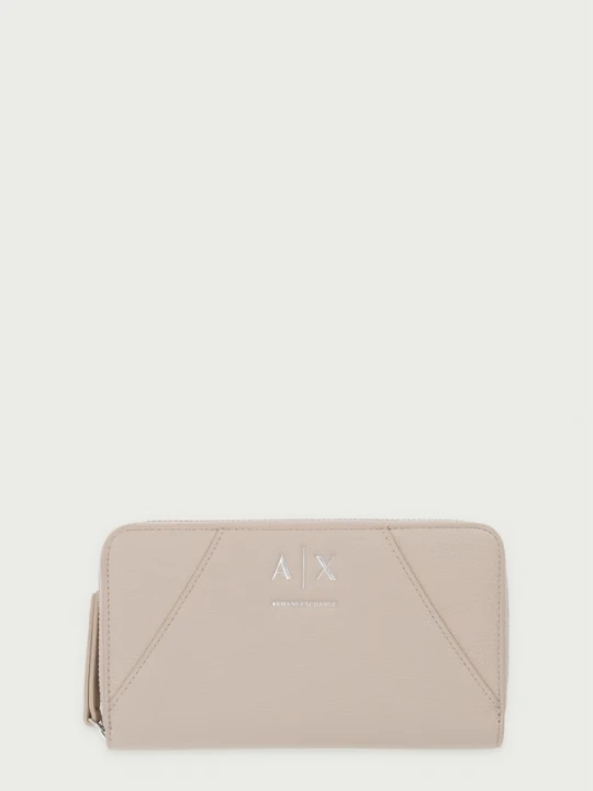 Zdjęcie produktu Armani Exchange portfel damski z imitacji skóry beżowy