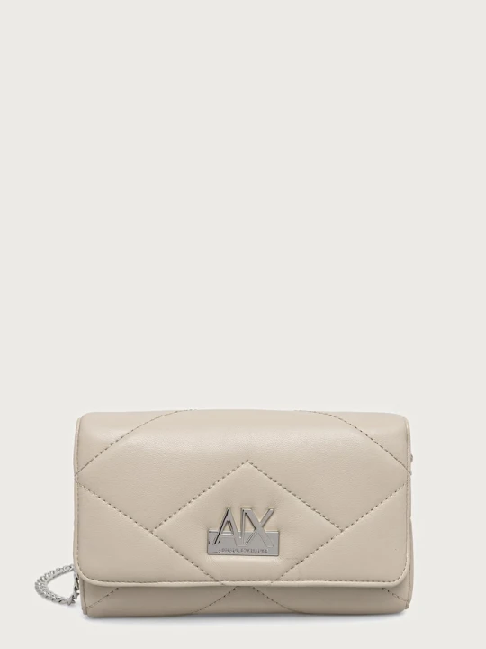 Zdjęcie produktu Armani Exchange portfel damski z imitacji skóry beżowy