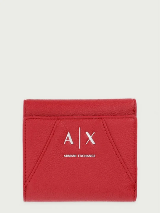 Zdjęcie produktu Armani Exchange portfel damski z imitacji skóry bordowy