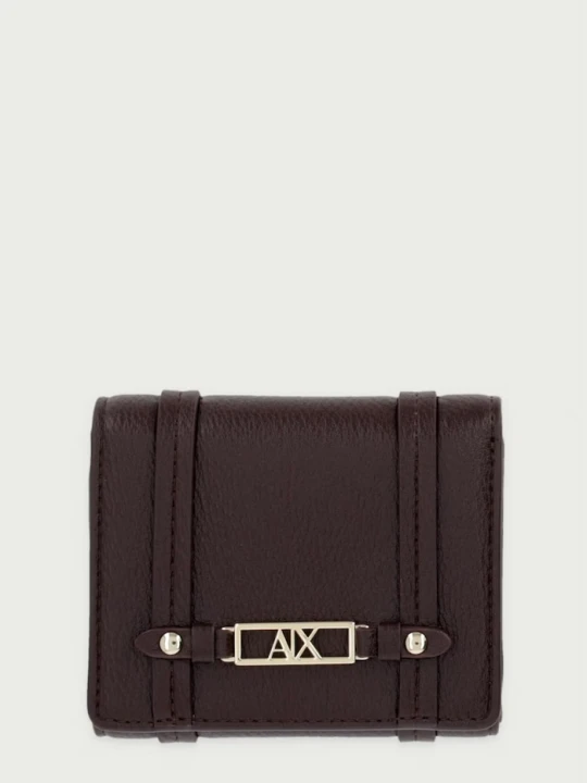 Zdjęcie produktu Armani Exchange portfel damski z imitacji skóry brązowy