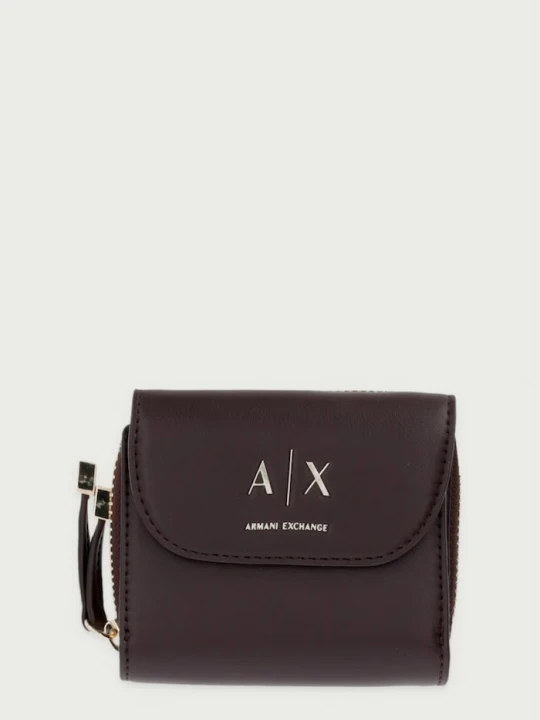 Zdjęcie produktu Armani Exchange portfel damski z imitacji skóry brązowy