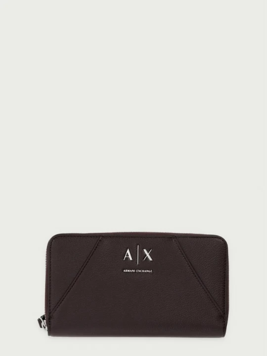 Zdjęcie produktu Armani Exchange portfel damski z imitacji skóry brązowy