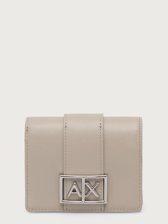 Zdjęcie produktu Armani Exchange portfel z imitacji skóry beżowy
