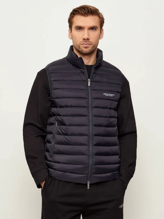 Zdjęcie produktu Armani Exchange Puchowy bezrękawnik | Regular Fit granatowy