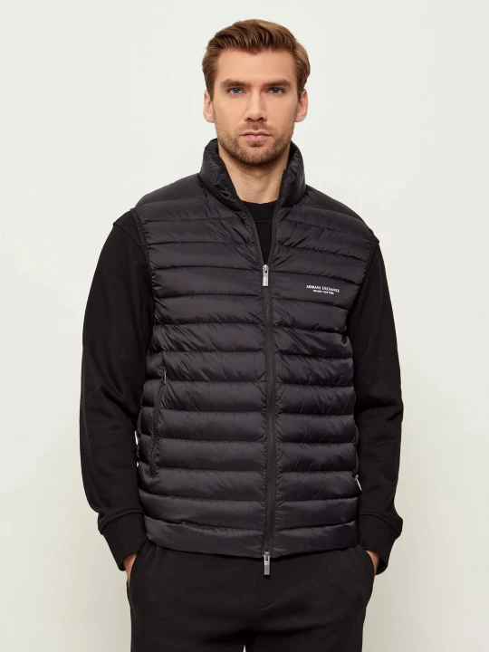 Zdjęcie produktu Armani Exchange Puchowy bezrękawnik | Regular Fit czarny