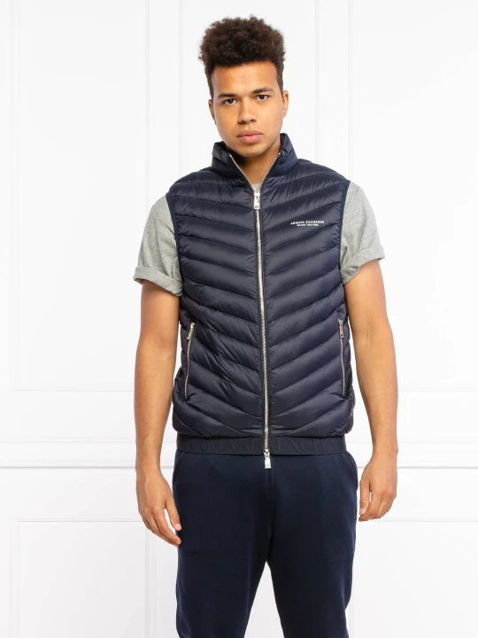 Zdjęcie produktu Armani Exchange Puchowy bezrękawnik | Regular Fit granatowy
