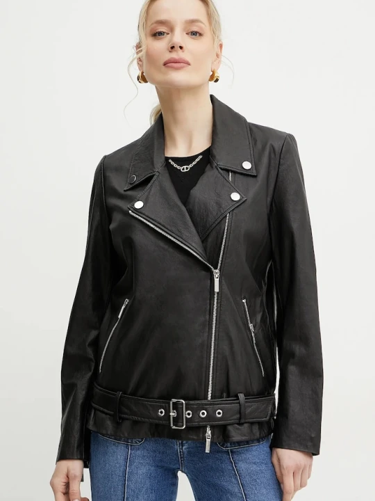 Zdjęcie produktu Armani Exchange ramoneska skórzana czarny