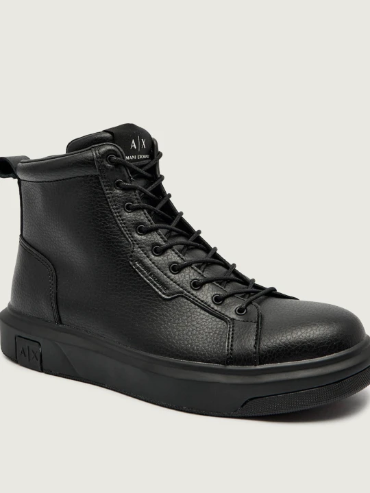 Zdjęcie produktu Armani Exchange Skórzane buty wysokie czarny