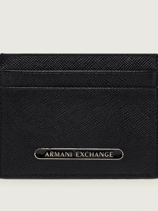 Zdjęcie produktu Armani Exchange Skórzane etui na karty czarny