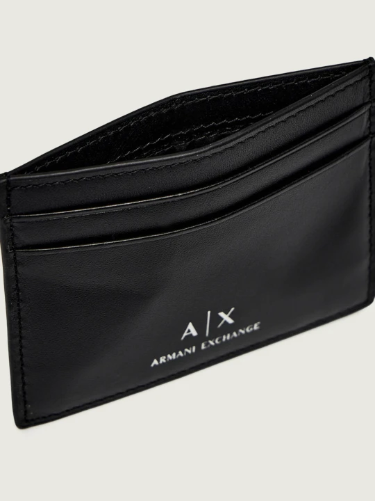Zdjęcie produktu Armani Exchange Skórzane etui na karty czarny