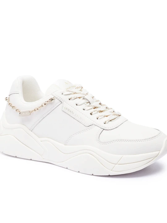 Zdjęcie produktu Armani Exchange Skórzane sneakersy ecru