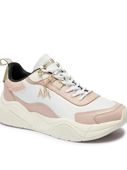 Zdjęcie produktu Armani Exchange Skórzane sneakersy beżowy