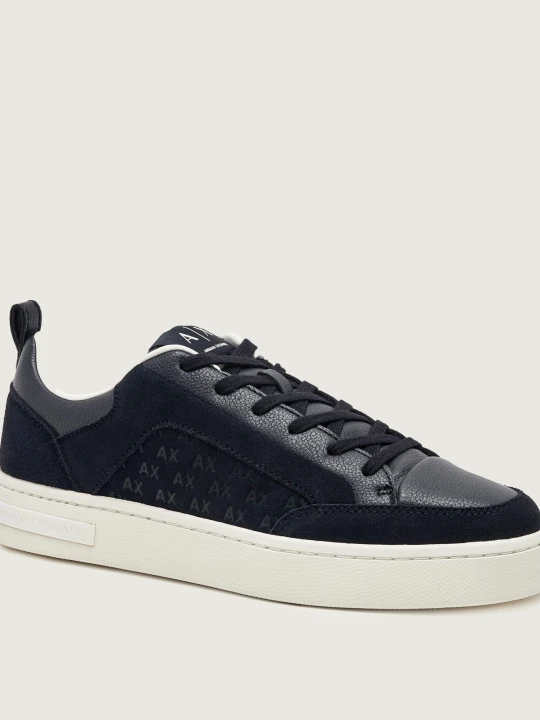 Zdjęcie produktu Armani Exchange Skórzane sneakersy | zamsz granatowy