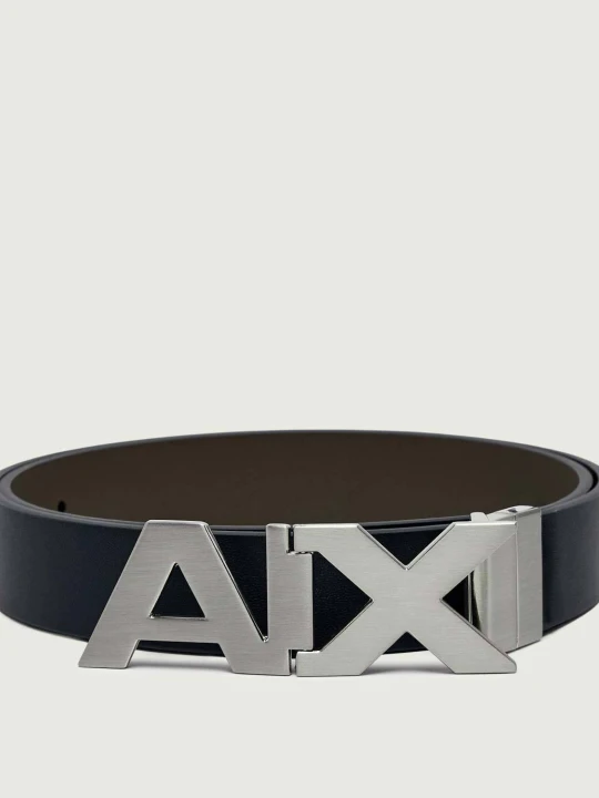 Zdjęcie produktu Armani Exchange Skórzany dwustronny pasek czarny