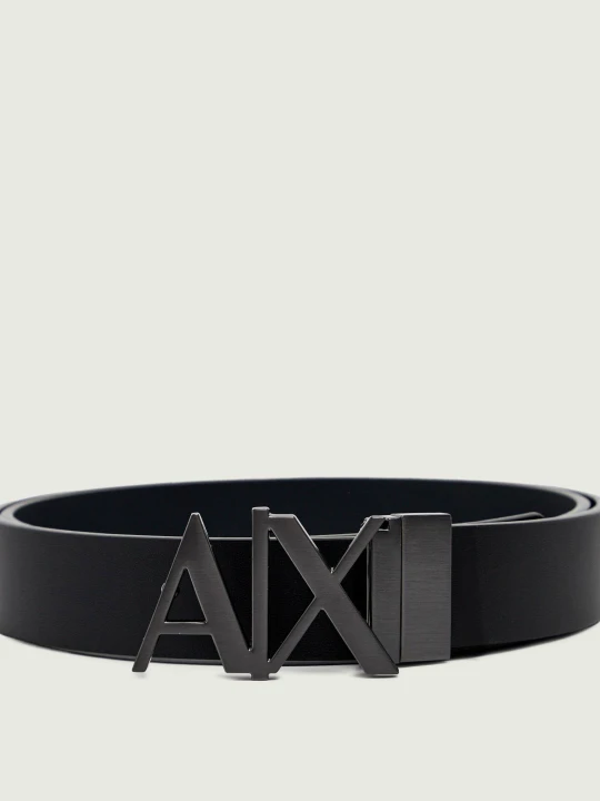 Zdjęcie produktu Armani Exchange Skórzany dwustronny pasek czarny
