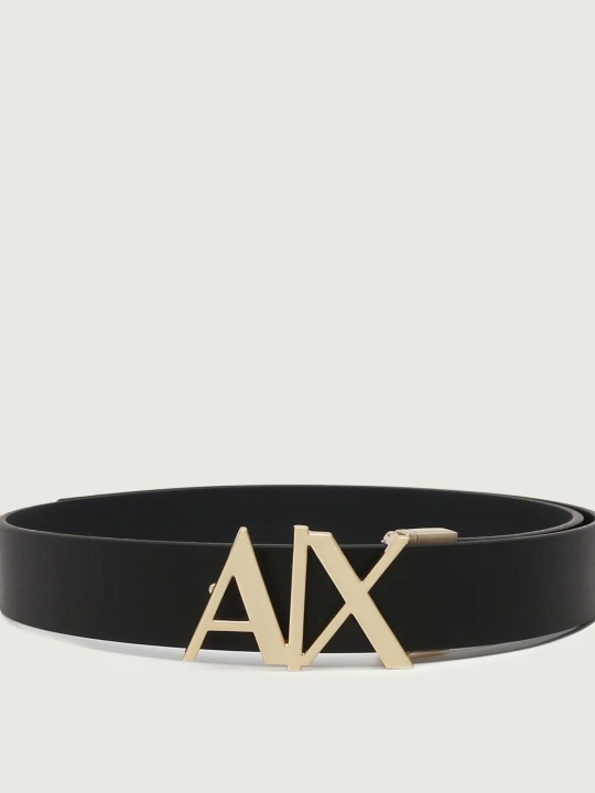Zdjęcie produktu Armani Exchange Skórzany dwustronny pasek czarny