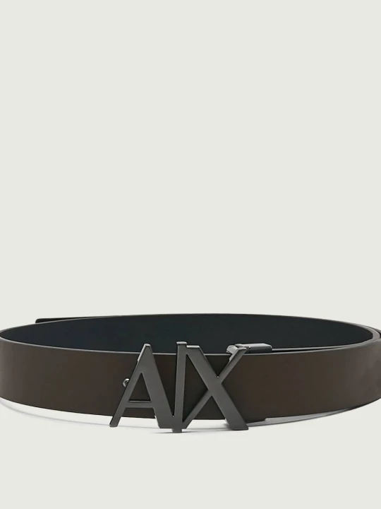 Zdjęcie produktu Armani Exchange Skórzany dwustronny pasek brązowy