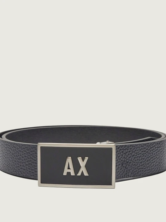 Zdjęcie produktu Armani Exchange Skórzany dwustronny pasek czarny
