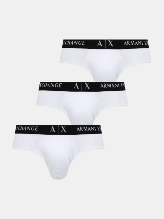 Zdjęcie produktu Armani Exchange slipy męskie bawełniane z elastanem 3-pack biały