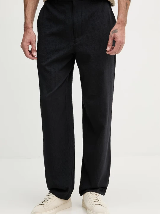 Zdjęcie produktu Armani Exchange spodnie straight męskie z lyocellem granatowy