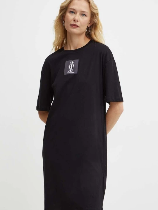 Zdjęcie produktu Armani Exchange sukienka bawełniana czarny