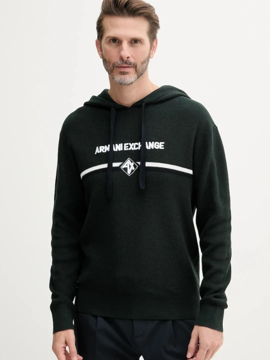 Zdjęcie produktu Armani Exchange sweter bawełniany zielony