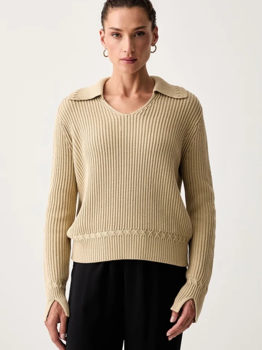 Zdjęcie produktu Armani Exchange sweter damski bawełniany beżowy
